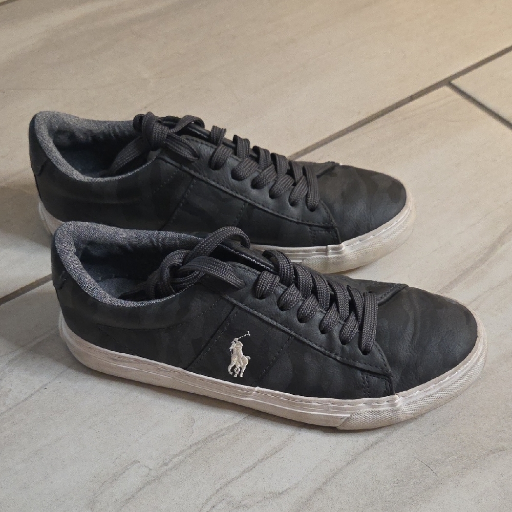 Polo by Ralph Lauren Boy's Black & Grey Camo Sneakers Big Boy's Size 4